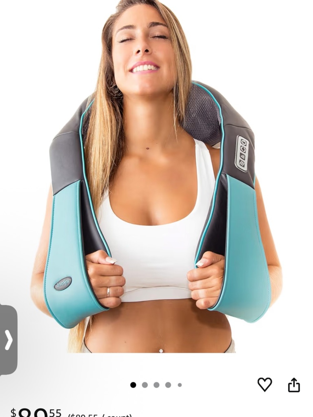 Turquoise Neck and Shoulder Massager with Hand Straps